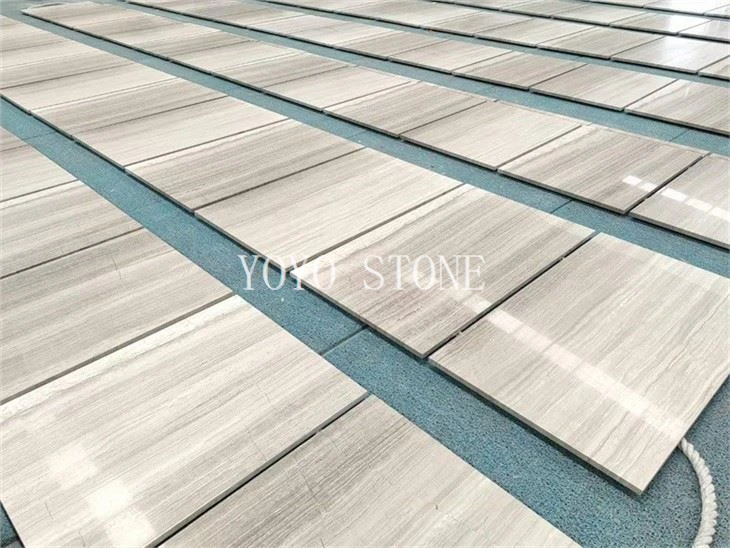 wooden white marble tile